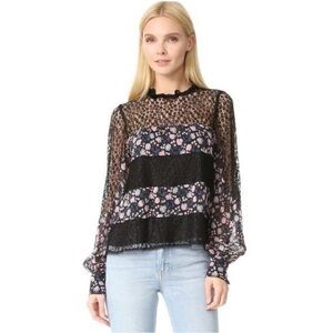 Nanette Lepore Lace, & Floral Blouse